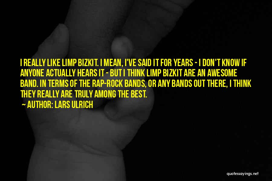 Lars Ulrich Quotes: I Really Like Limp Bizkit. I Mean, I've Said It For Years - I Don't Know If Anyone Actually Hears