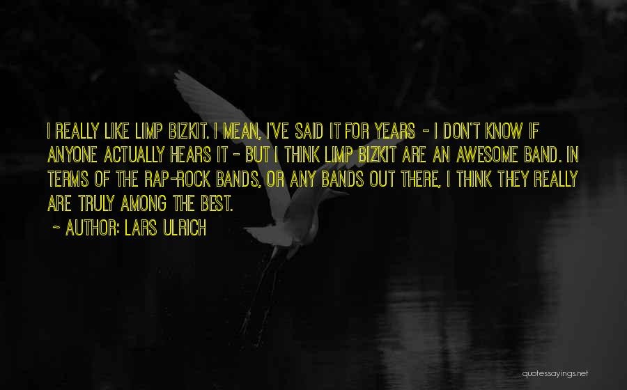 Lars Ulrich Quotes: I Really Like Limp Bizkit. I Mean, I've Said It For Years - I Don't Know If Anyone Actually Hears