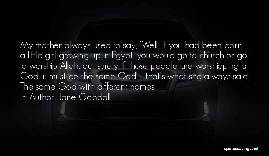 Jane Goodall Quotes: My Mother Always Used To Say, 'well, If You Had Been Born A Little Girl Growing Up In Egypt, You