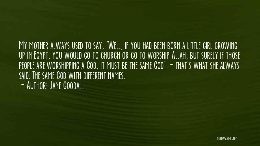 Jane Goodall Quotes: My Mother Always Used To Say, 'well, If You Had Been Born A Little Girl Growing Up In Egypt, You