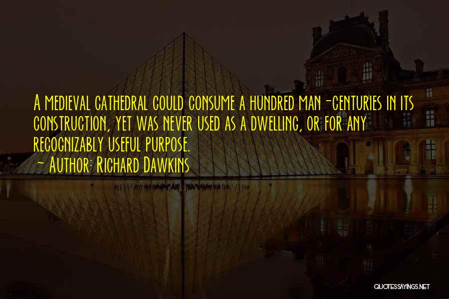 Richard Dawkins Quotes: A Medieval Cathedral Could Consume A Hundred Man-centuries In Its Construction, Yet Was Never Used As A Dwelling, Or For