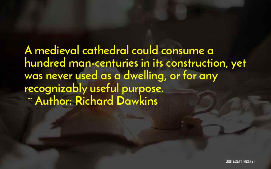 Richard Dawkins Quotes: A Medieval Cathedral Could Consume A Hundred Man-centuries In Its Construction, Yet Was Never Used As A Dwelling, Or For