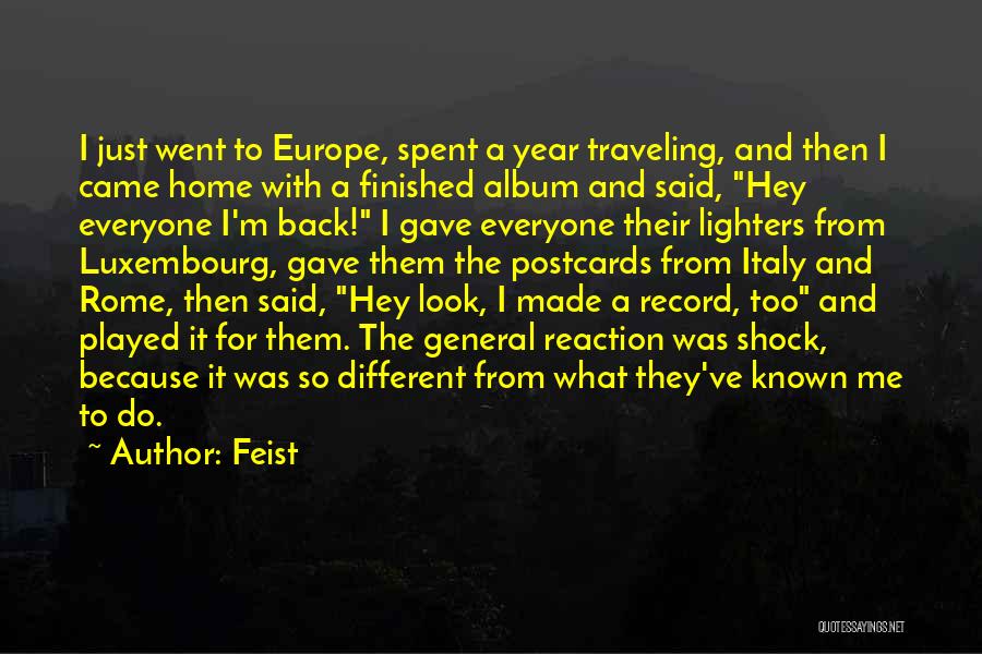 Feist Quotes: I Just Went To Europe, Spent A Year Traveling, And Then I Came Home With A Finished Album And Said,