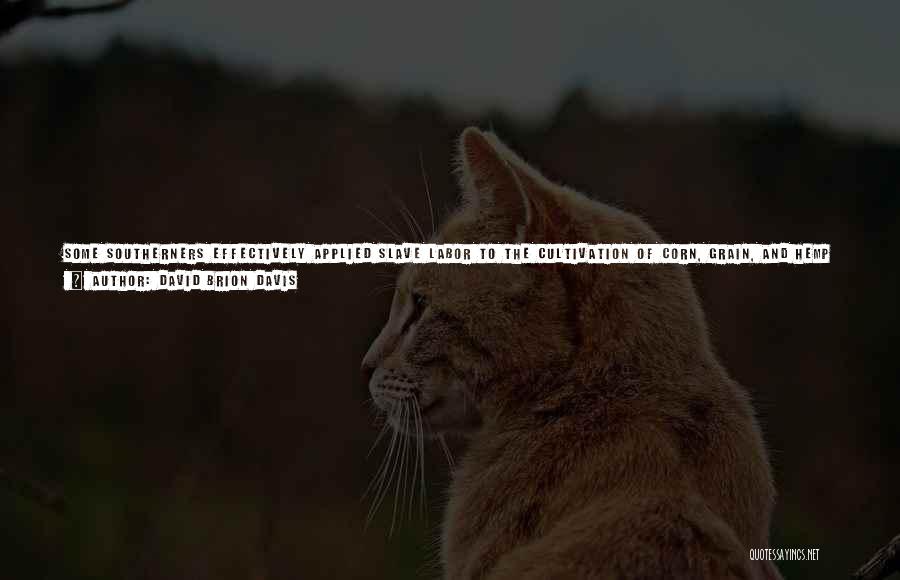 David Brion Davis Quotes: Some Southerners Effectively Applied Slave Labor To The Cultivation Of Corn, Grain, And Hemp (for Making Rope And Twine), To