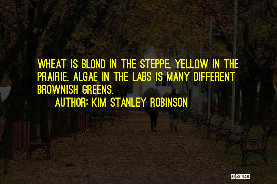 Kim Stanley Robinson Quotes: Wheat Is Blond In The Steppe, Yellow In The Prairie. Algae In The Labs Is Many Different Brownish Greens.