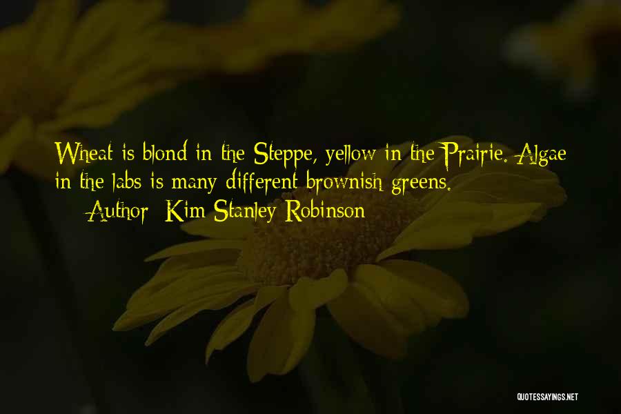 Kim Stanley Robinson Quotes: Wheat Is Blond In The Steppe, Yellow In The Prairie. Algae In The Labs Is Many Different Brownish Greens.