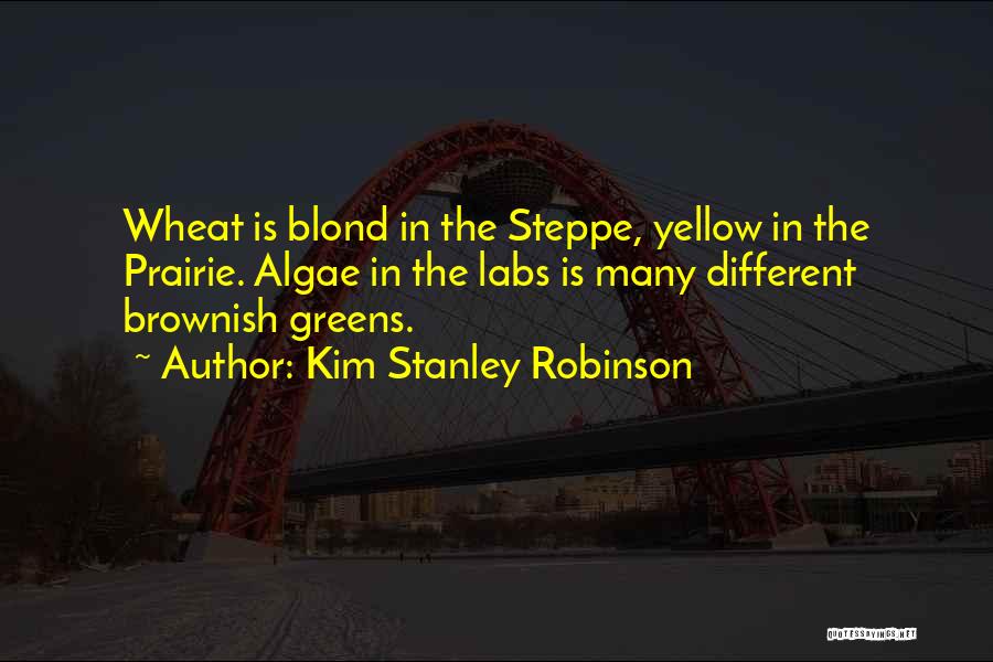 Kim Stanley Robinson Quotes: Wheat Is Blond In The Steppe, Yellow In The Prairie. Algae In The Labs Is Many Different Brownish Greens.