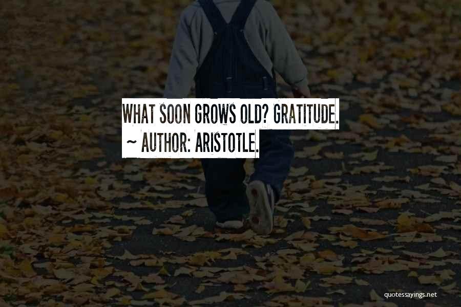 Aristotle. Quotes: What Soon Grows Old? Gratitude.