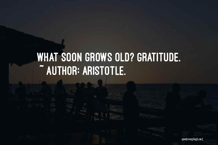 Aristotle. Quotes: What Soon Grows Old? Gratitude.