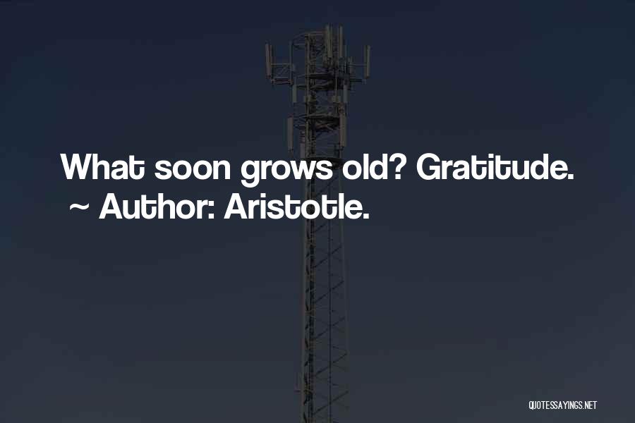Aristotle. Quotes: What Soon Grows Old? Gratitude.