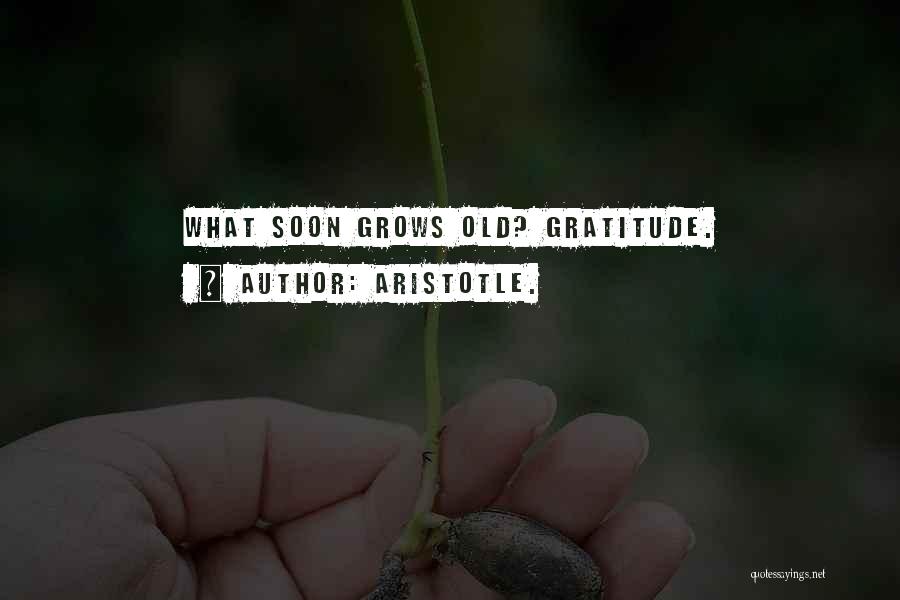 Aristotle. Quotes: What Soon Grows Old? Gratitude.