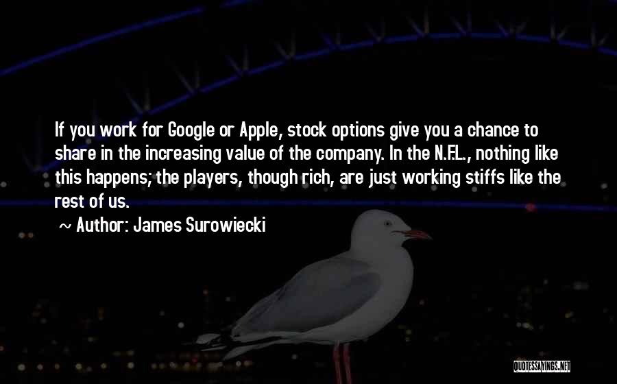 James Surowiecki Quotes: If You Work For Google Or Apple, Stock Options Give You A Chance To Share In The Increasing Value Of