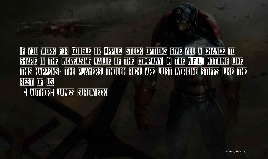 James Surowiecki Quotes: If You Work For Google Or Apple, Stock Options Give You A Chance To Share In The Increasing Value Of