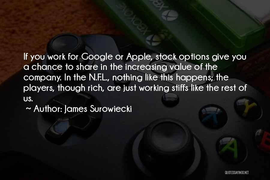 James Surowiecki Quotes: If You Work For Google Or Apple, Stock Options Give You A Chance To Share In The Increasing Value Of