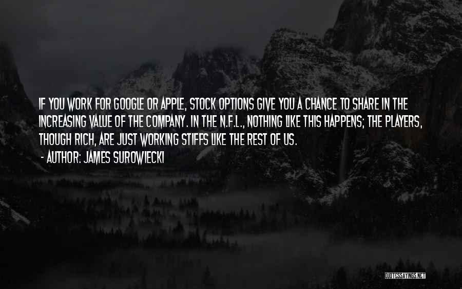 James Surowiecki Quotes: If You Work For Google Or Apple, Stock Options Give You A Chance To Share In The Increasing Value Of