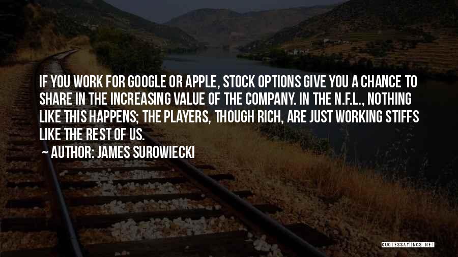 James Surowiecki Quotes: If You Work For Google Or Apple, Stock Options Give You A Chance To Share In The Increasing Value Of