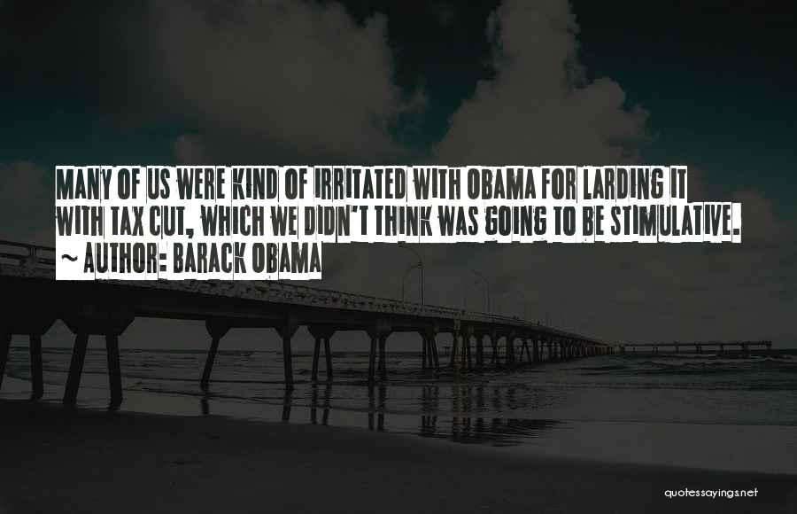Barack Obama Quotes: Many Of Us Were Kind Of Irritated With Obama For Larding It With Tax Cut, Which We Didn't Think Was
