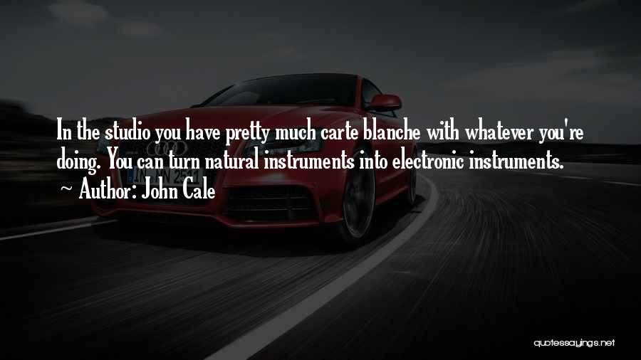 John Cale Quotes: In The Studio You Have Pretty Much Carte Blanche With Whatever You're Doing. You Can Turn Natural Instruments Into Electronic