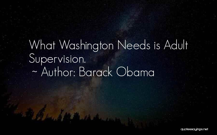 Barack Obama Quotes: What Washington Needs Is Adult Supervision.