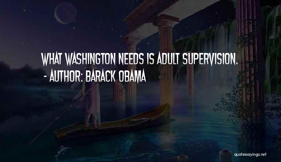 Barack Obama Quotes: What Washington Needs Is Adult Supervision.