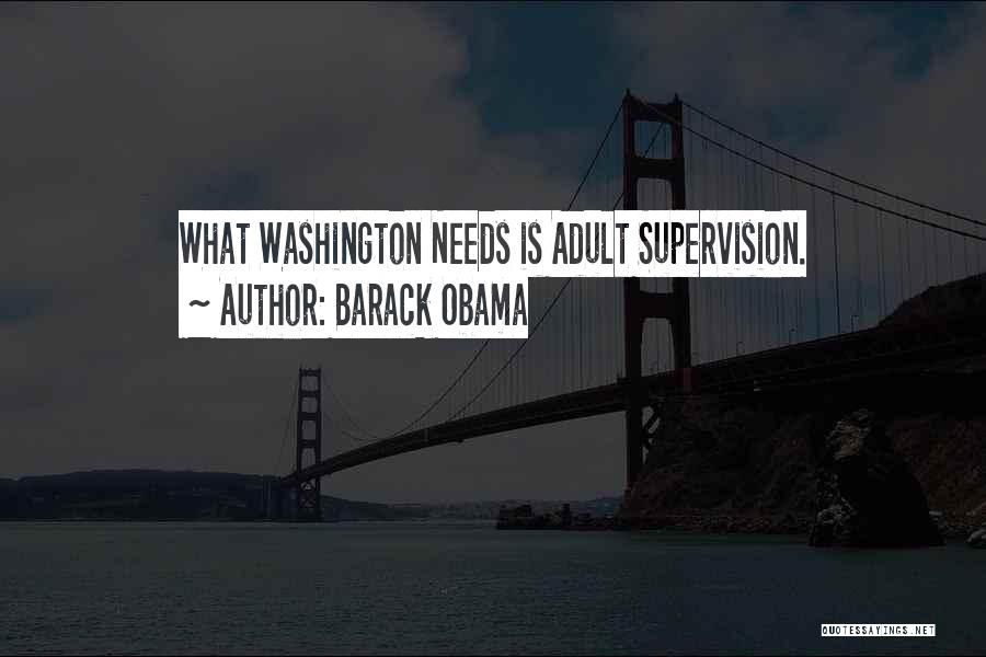 Barack Obama Quotes: What Washington Needs Is Adult Supervision.