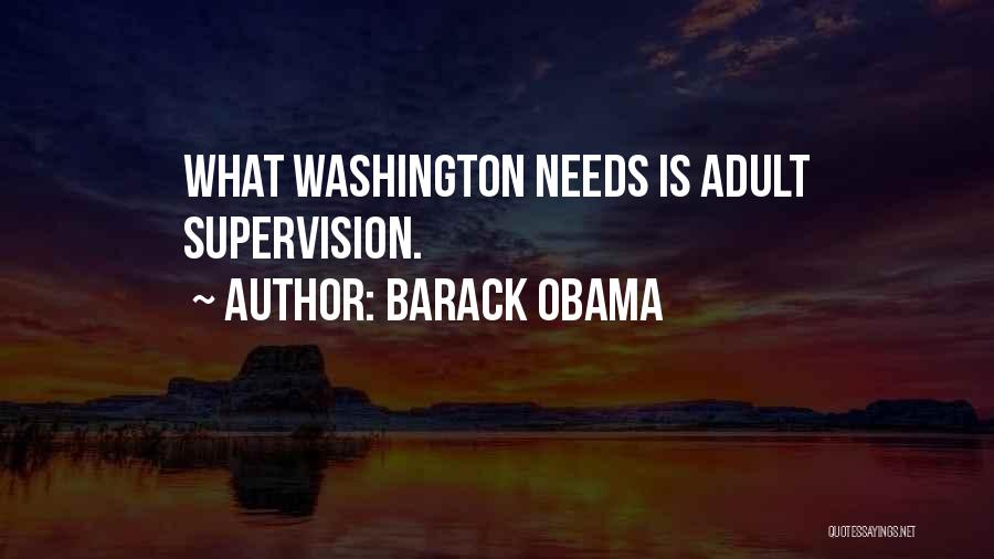 Barack Obama Quotes: What Washington Needs Is Adult Supervision.