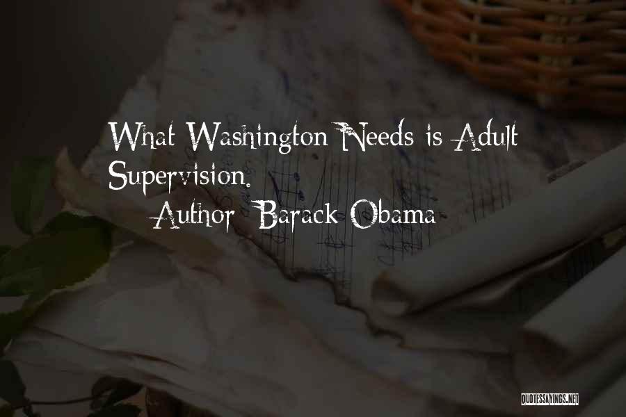 Barack Obama Quotes: What Washington Needs Is Adult Supervision.