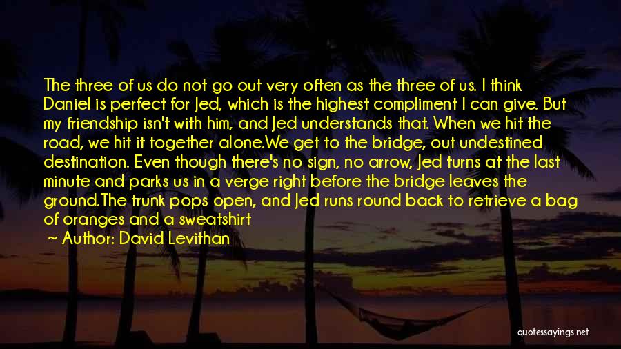 David Levithan Quotes: The Three Of Us Do Not Go Out Very Often As The Three Of Us. I Think Daniel Is Perfect