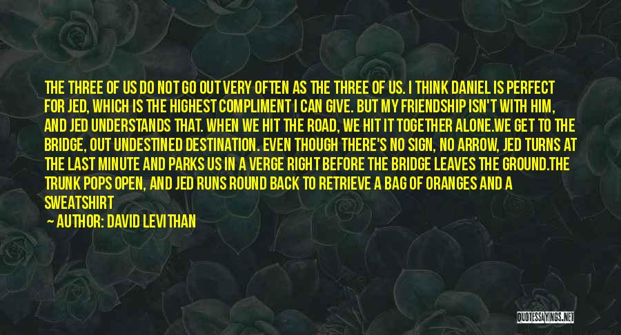 David Levithan Quotes: The Three Of Us Do Not Go Out Very Often As The Three Of Us. I Think Daniel Is Perfect