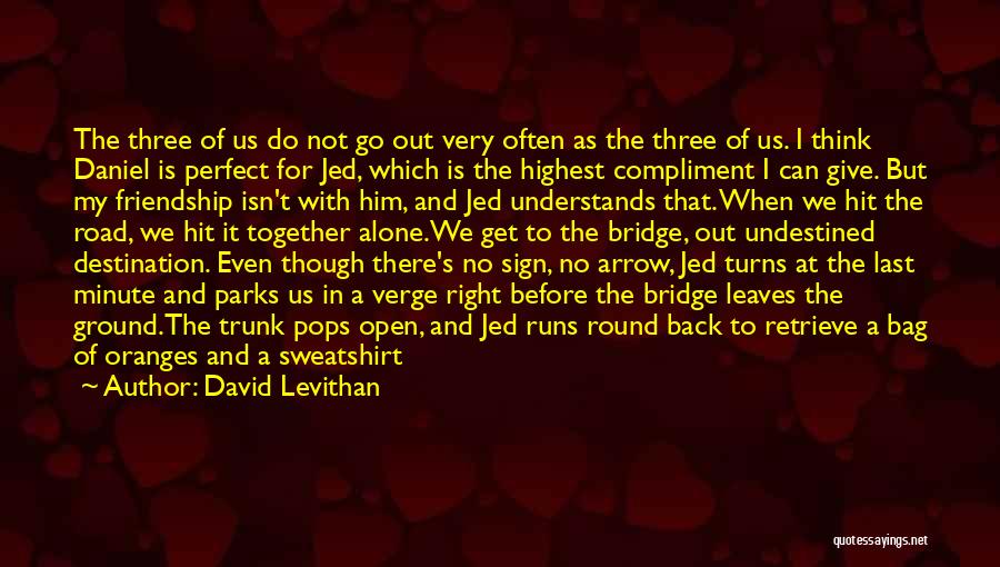 David Levithan Quotes: The Three Of Us Do Not Go Out Very Often As The Three Of Us. I Think Daniel Is Perfect