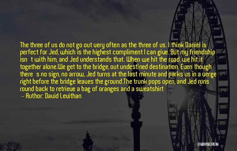 David Levithan Quotes: The Three Of Us Do Not Go Out Very Often As The Three Of Us. I Think Daniel Is Perfect