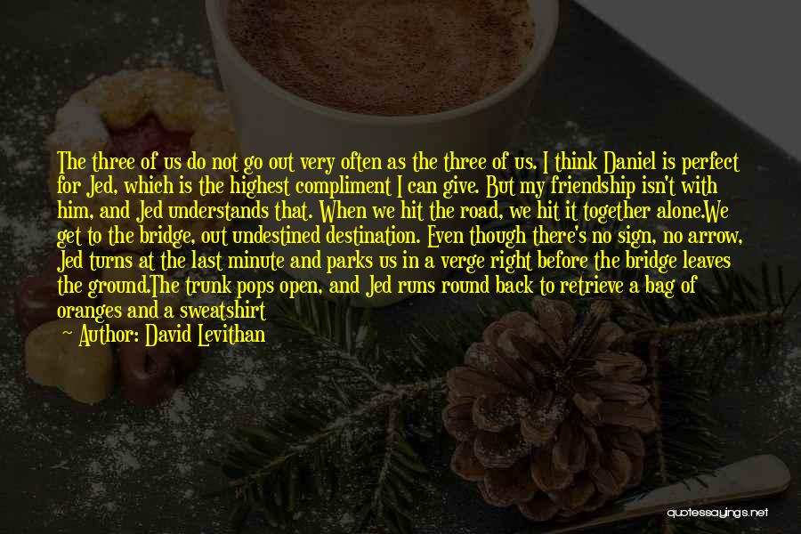 David Levithan Quotes: The Three Of Us Do Not Go Out Very Often As The Three Of Us. I Think Daniel Is Perfect