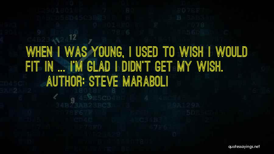 Steve Maraboli Quotes: When I Was Young, I Used To Wish I Would Fit In ... I'm Glad I Didn't Get My Wish.