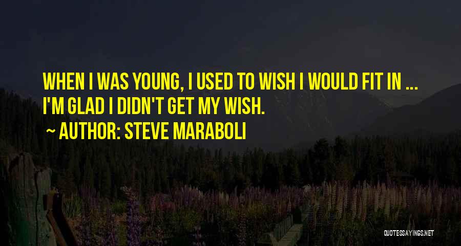 Steve Maraboli Quotes: When I Was Young, I Used To Wish I Would Fit In ... I'm Glad I Didn't Get My Wish.