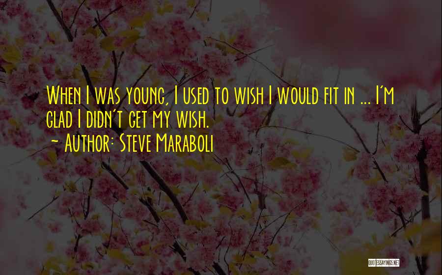 Steve Maraboli Quotes: When I Was Young, I Used To Wish I Would Fit In ... I'm Glad I Didn't Get My Wish.