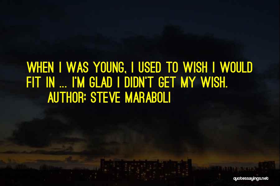 Steve Maraboli Quotes: When I Was Young, I Used To Wish I Would Fit In ... I'm Glad I Didn't Get My Wish.