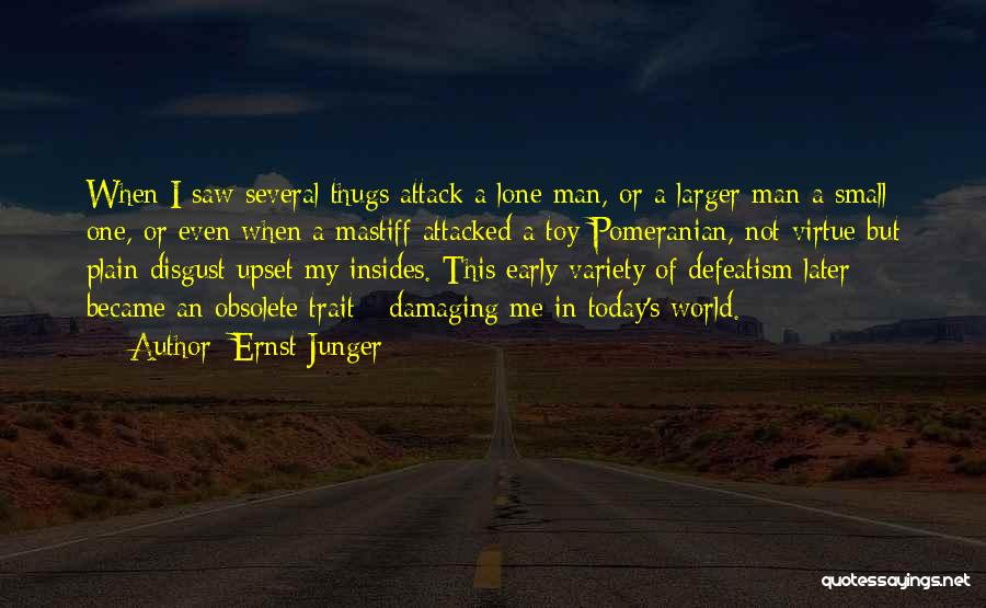 Ernst Junger Quotes: When I Saw Several Thugs Attack A Lone Man, Or A Larger Man A Small One, Or Even When A