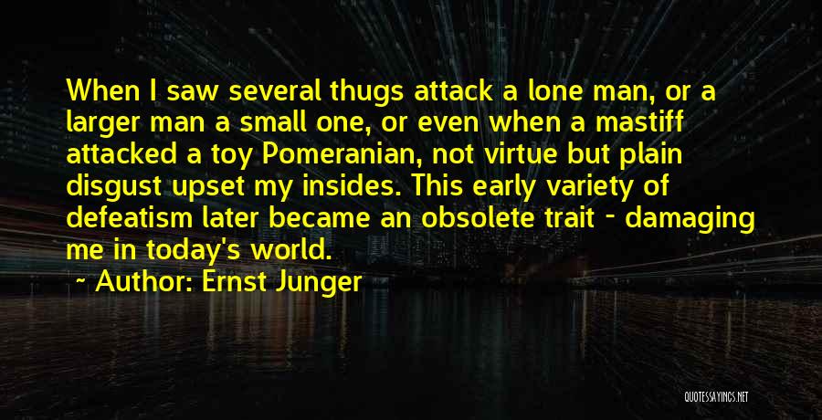 Ernst Junger Quotes: When I Saw Several Thugs Attack A Lone Man, Or A Larger Man A Small One, Or Even When A