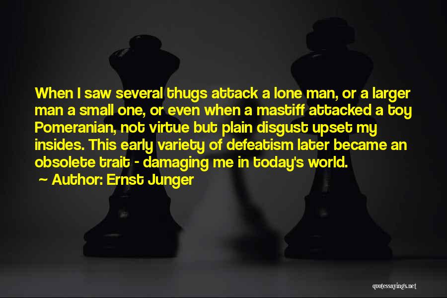 Ernst Junger Quotes: When I Saw Several Thugs Attack A Lone Man, Or A Larger Man A Small One, Or Even When A