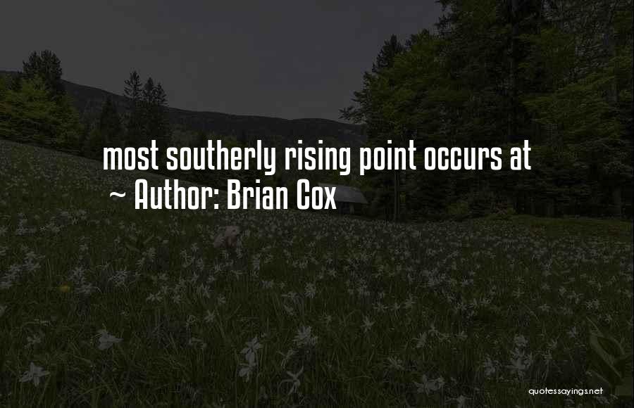 Brian Cox Quotes: Most Southerly Rising Point Occurs At