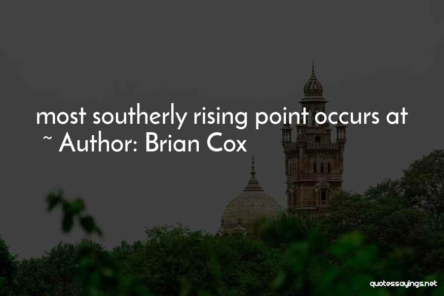 Brian Cox Quotes: Most Southerly Rising Point Occurs At