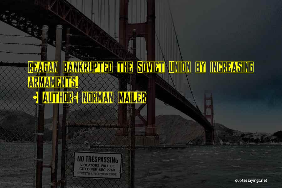 Norman Mailer Quotes: Reagan Bankrupted The Soviet Union By Increasing Armaments.
