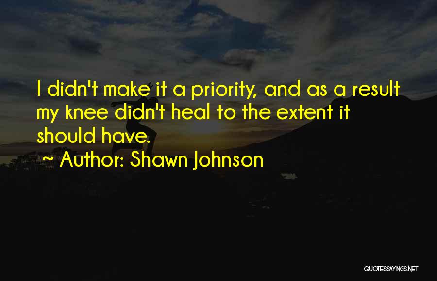 Shawn Johnson Quotes: I Didn't Make It A Priority, And As A Result My Knee Didn't Heal To The Extent It Should Have.