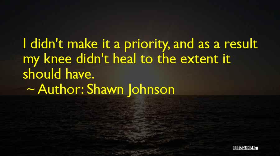 Shawn Johnson Quotes: I Didn't Make It A Priority, And As A Result My Knee Didn't Heal To The Extent It Should Have.