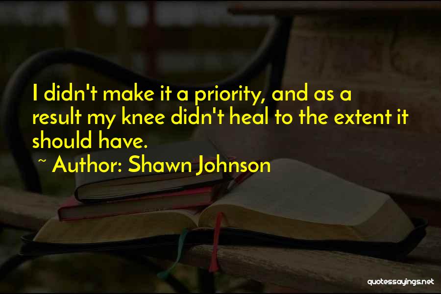 Shawn Johnson Quotes: I Didn't Make It A Priority, And As A Result My Knee Didn't Heal To The Extent It Should Have.