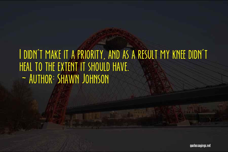 Shawn Johnson Quotes: I Didn't Make It A Priority, And As A Result My Knee Didn't Heal To The Extent It Should Have.