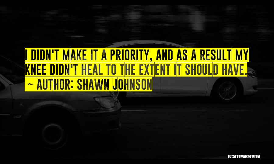 Shawn Johnson Quotes: I Didn't Make It A Priority, And As A Result My Knee Didn't Heal To The Extent It Should Have.