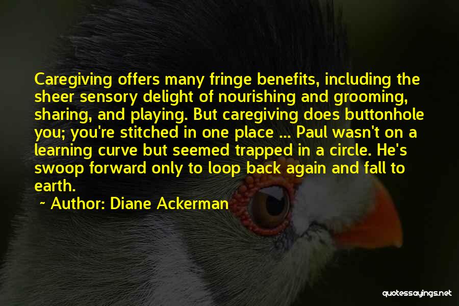 Diane Ackerman Quotes: Caregiving Offers Many Fringe Benefits, Including The Sheer Sensory Delight Of Nourishing And Grooming, Sharing, And Playing. But Caregiving Does