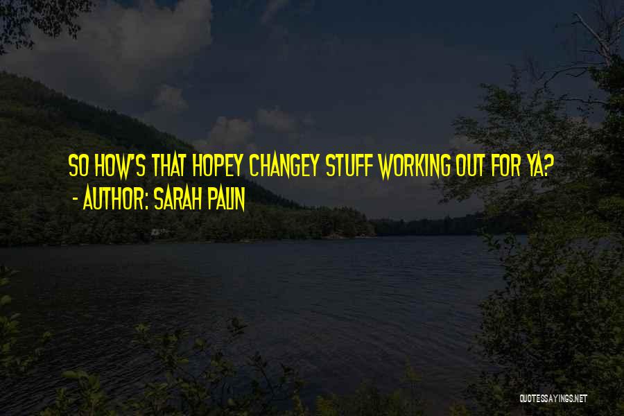 Sarah Palin Quotes: So How's That Hopey Changey Stuff Working Out For Ya?
