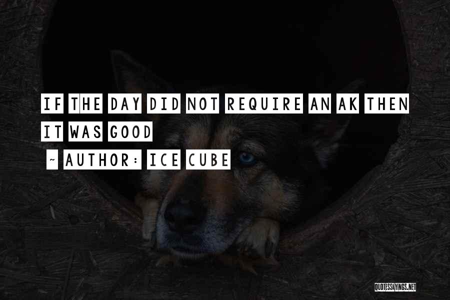 Ice Cube Quotes: If The Day Did Not Require An Ak Then It Was Good